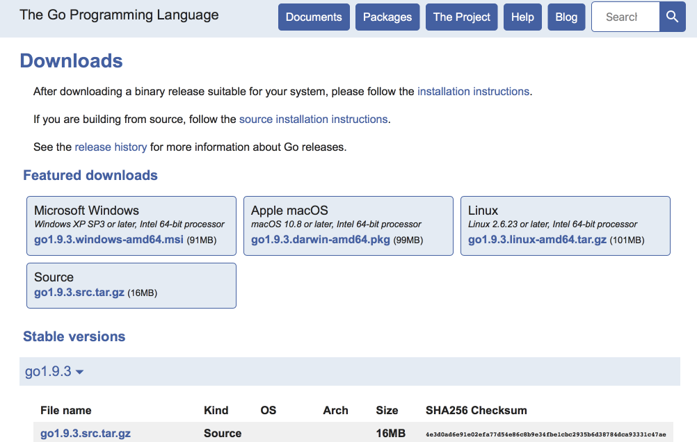 Downloads - The Go Programming Language.png Downloads The Go Programming Language